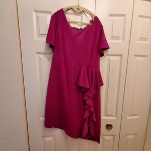 Fuchsia Asymmetrical Dress with Split